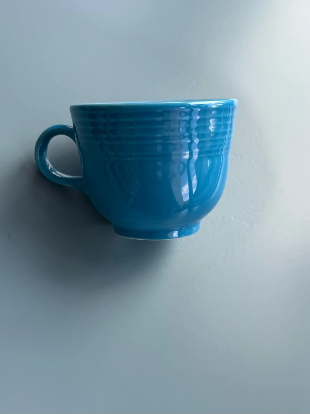 Vintage Fiestaware Small Coffee Cup, Turquoise Blue Color, EUC